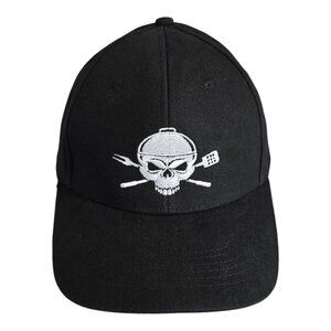 Kurvball Barbeque Whiskey Adjustable Baseball Cap Hat Black w/ Embroidery
